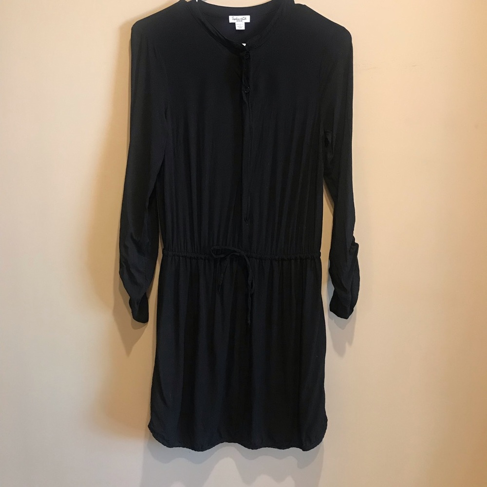 Splendid Black Shirt Dress Drawstring waist Medium